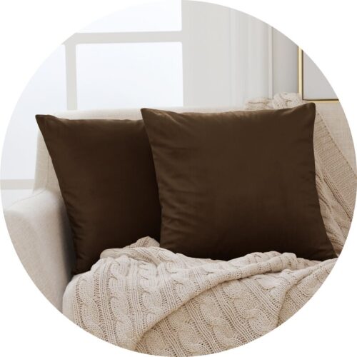 Brown Square Throw Pillow