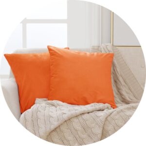 Orange Square Throw Pillow