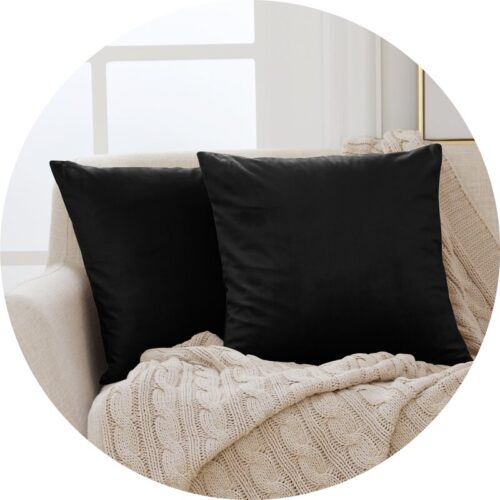 Black Square Throw Pillow