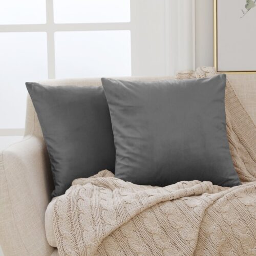 Grey Square Throw Pillow