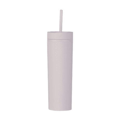 Skinny Tumbler with Straw and Lid -White