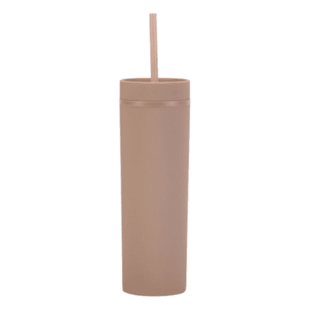 Skinny Tumbler with Straw and Lid -Cinnamon