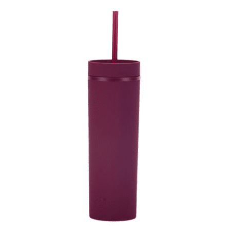 Skinny Tumbler with Straw and Lid - Magenta