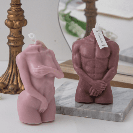 Pink Sculpted Body Candle Duo