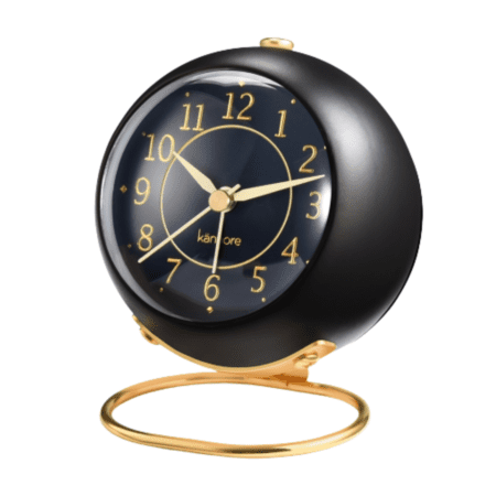 Retro Metal Clock with Night Light - Black