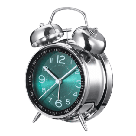 Twin Bell Alarm Clock with Backlight - Green