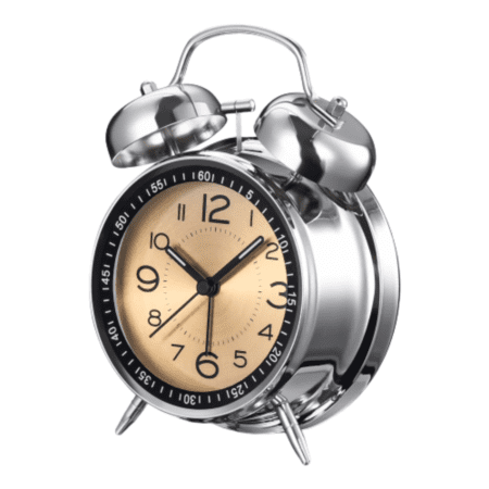 Twin Bell Alarm Clock with Backlight - Gold