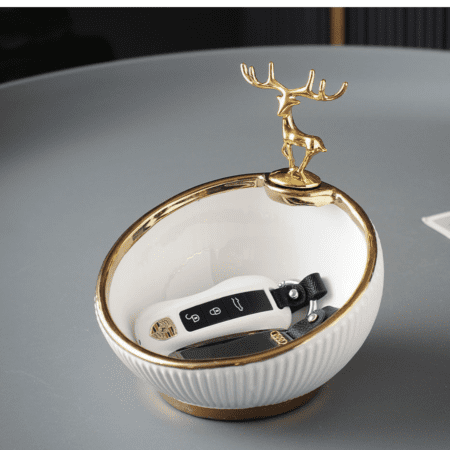 White Ceramic Key Storage Bowl