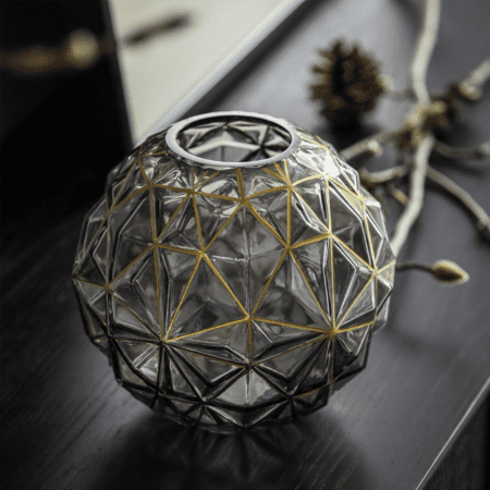 Crystal Prism Glass Vase - Round