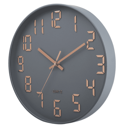 Grey 3D Silent Wall Clock