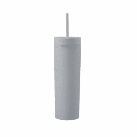 Skinny Tumbler with Straw and Lid -Grey